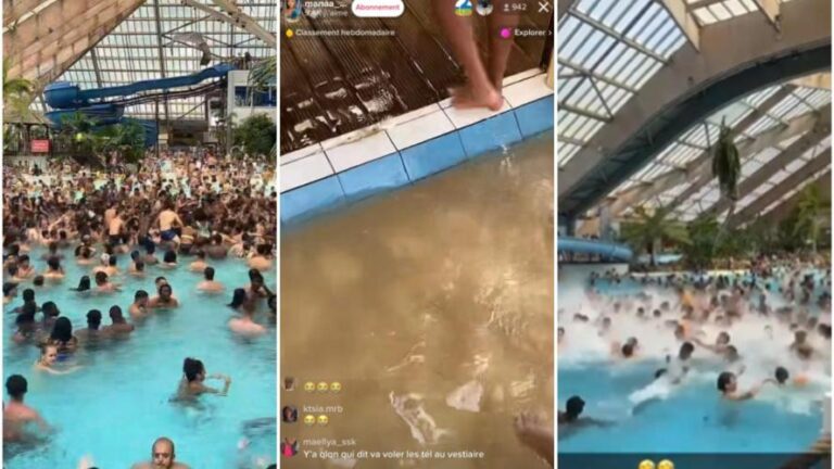 Eau brune, piscine surpeuplée : les images chocs de l’Aquaboulevard en pleine canicule