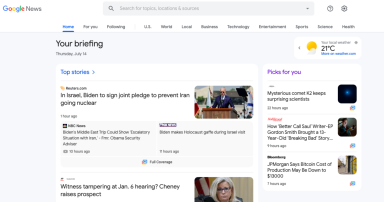 Google News / Actualités Lance une Nouvelle Interface