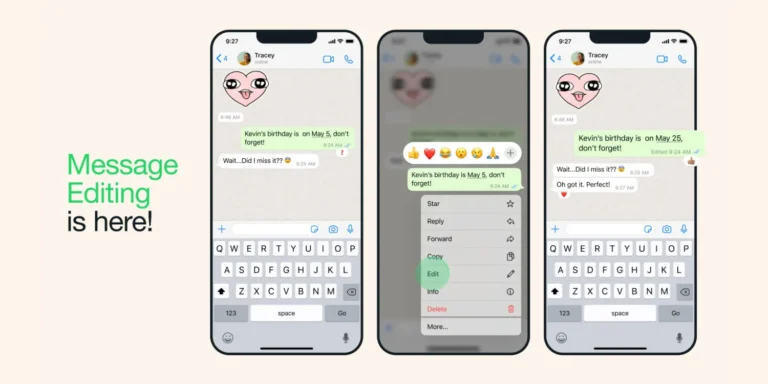 WhatsApp vous permettra désormais de modifier des messages avec une limite de temps de style iMessage et plus encore